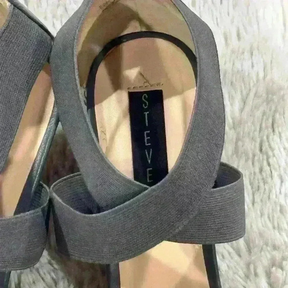 Steven by Steve Madden Camelya Gray Wedge elastic stretch straps size 10 - Picture 11 of 11